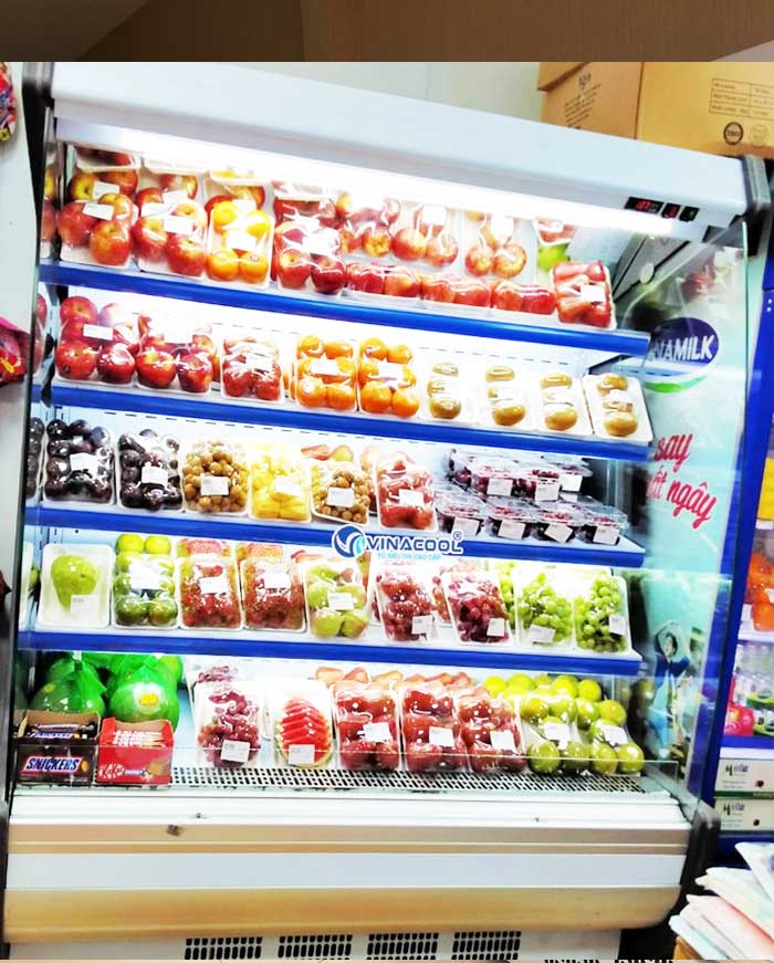 tủ mát để trái cây dài 1m5 cong trắng