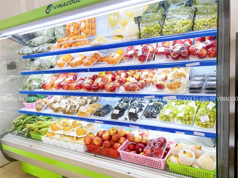 tủ bảo quản rau củ quả kính cong