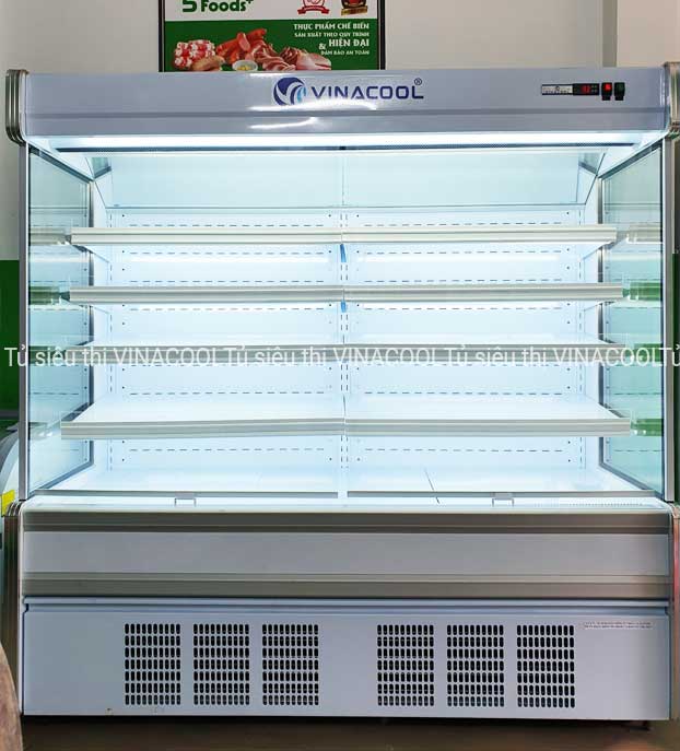 tủ mát không cửa 2m vuông trắng