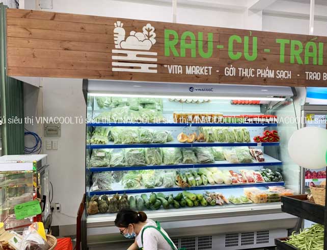 tủ mát đựng rau 2m5 cong trắng