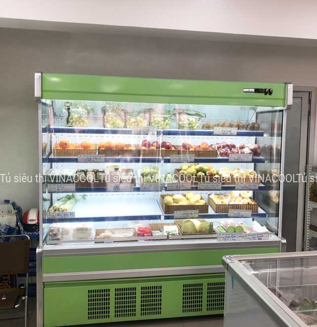 tủ bảo quản thực phẩm siêu thị 2m vuông xanh