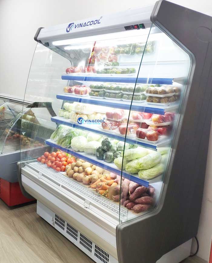 tủ siêu thị 1m5 cong trắng