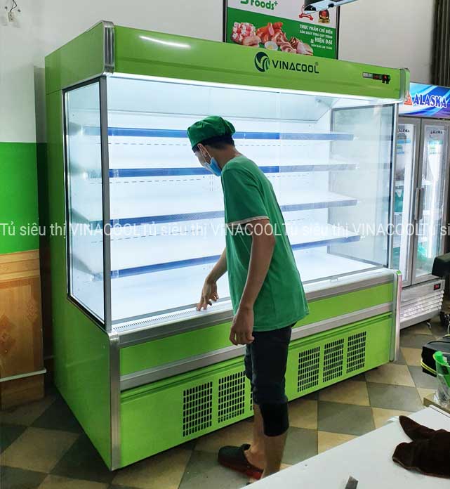 tủ siêu thị 2m vuông xanh