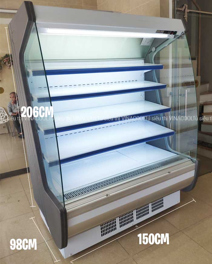 kích thước tủ bánh 1m5 cong trắng