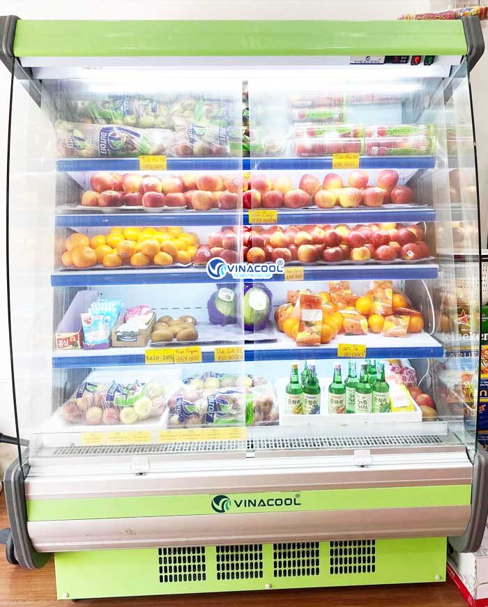 tủ mát 1m5 cong xanh