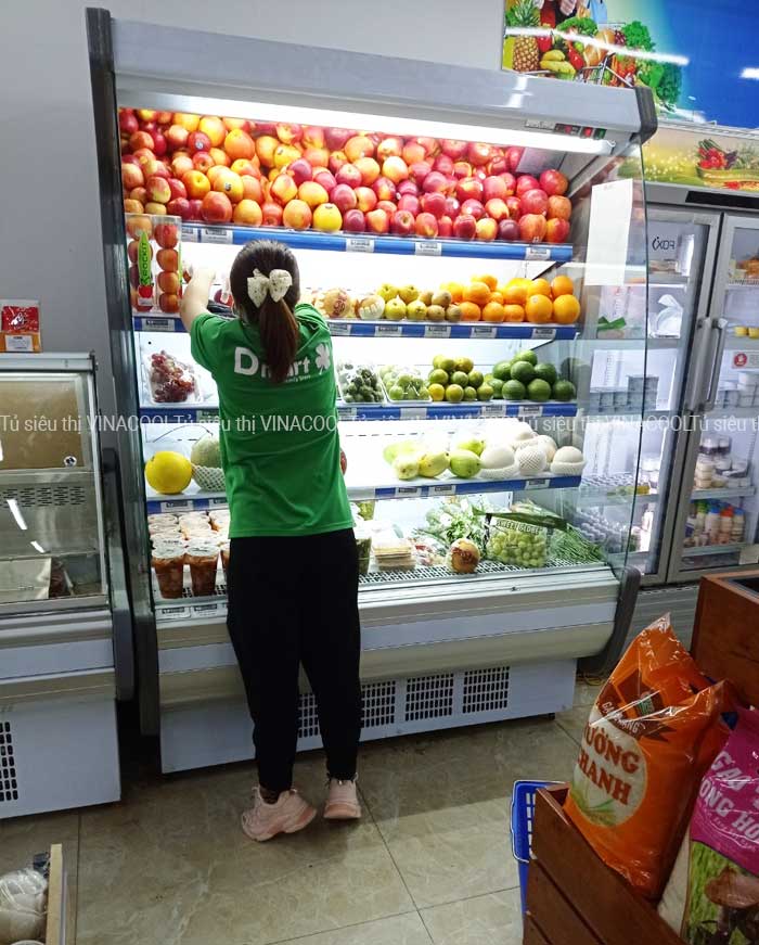 tủ bảo quản rau củ quả 1m5 cong trắng