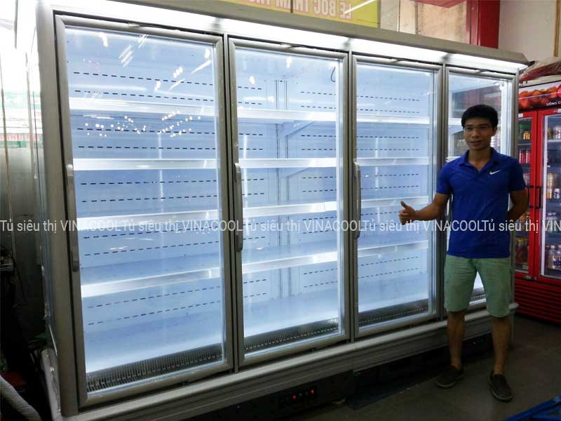 lắp đặt tủ mát siêu thị đứng cao cấp