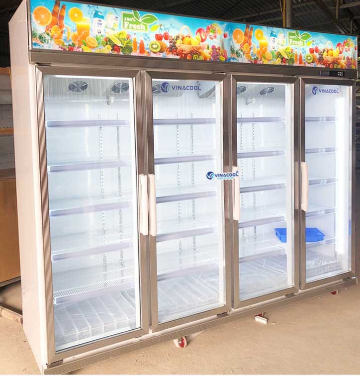 tủ mát siêu thị 4 cánh kính