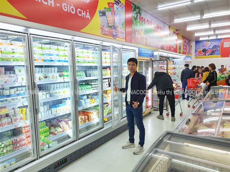 Tủ mát đứng siêu thị cao cấp lốc ngoài Vinacool