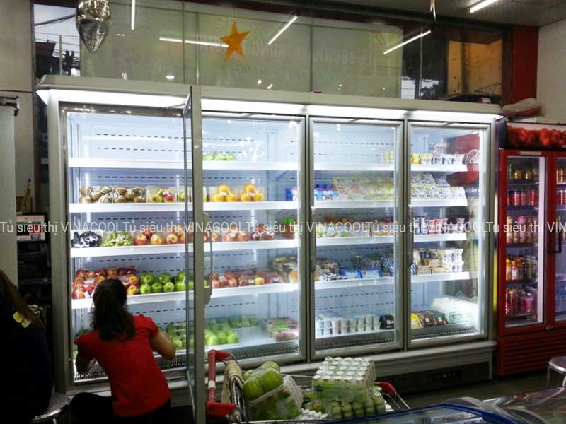 Tủ bảo quản thực phẩm siêu thị cánh kính
